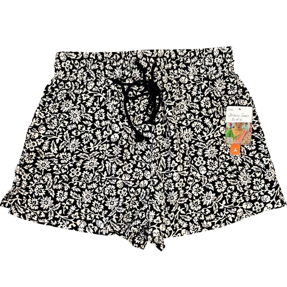 Short Black & White Floral Known Supply Womens Small W28 L2 Jayden Lenzing Modal